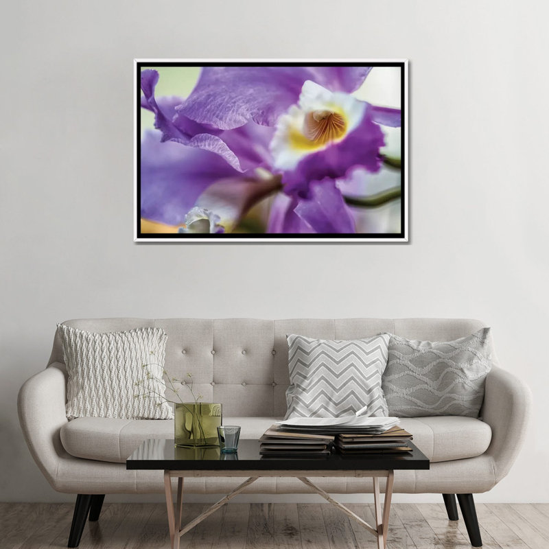 Orchidée mauve iris par Glauco Meneghelli - reproduction de photo, Aucun mat, Toile blanche encadrée