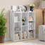 Organisateur de rangement à 8 cubes avec grande bibliothèque et présentoir à dossier fermé pour toute pièce, blanc