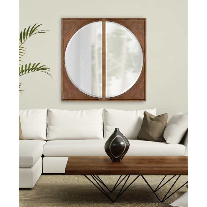 Miroir biseauté moderne et contemporain Abie, Brun