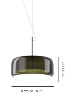 Jube Suspension P Old Green White Matt Gold 2 L2202 Ul, 88" H x 15" W x 15" D, Old Green White, Matte Steel