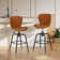 Bar Stools Swivel Adjustable Height Faux Leather Counter Height Bar Dining Chairs With Back Metal Base
