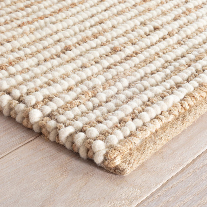 Twiggy Natural Handwoven Wool/Jute Rug, Rectangle 5' x 8'