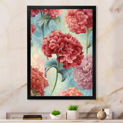 Harmonie des œillets rouges sur toile