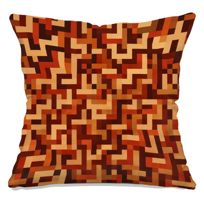 Geometric Maze Pattern Double Sided Throw Pillows