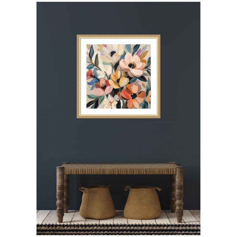 «Garden Bloom Abstract Bouquet II» par The Creative Bunch Studio, reproduction d'art encadrée