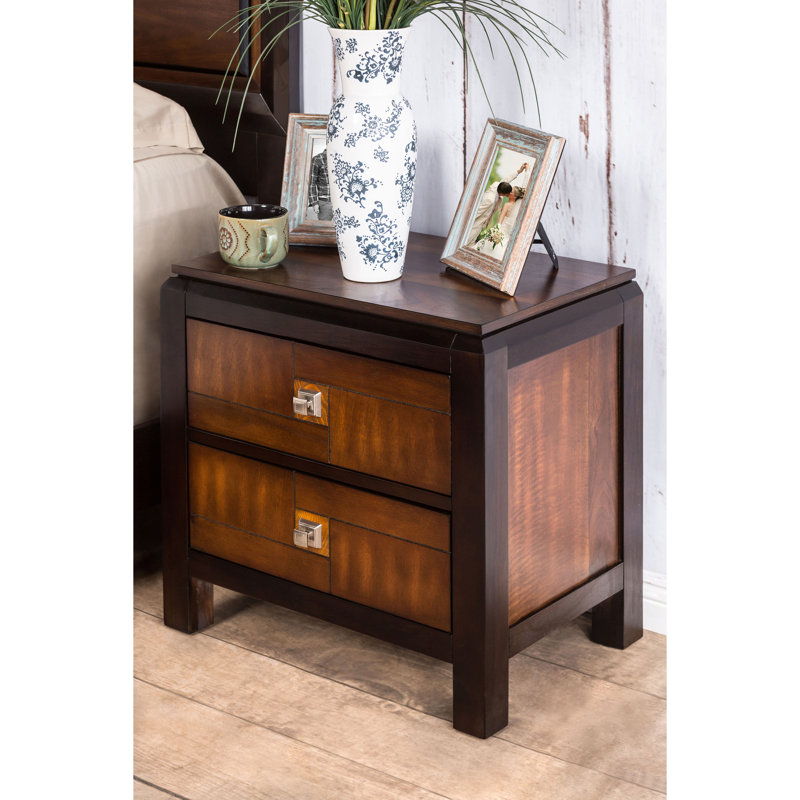 Flanning 24'' W Solid Wood Nightstand, Walnut