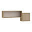 Scandi Style Wall Hanging Shelf with Open Compartment and Door, Slatted Details, Engineered Wood, Youth Room, Living Room, Warm Oak Decor/Beige, 121 cm W x 45.1 cm H x 21.9 cm D