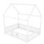Lit double en bois pleine grandeur avec clôture, porte blanche-130040619-130040620