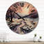 Horloge murale en bois blanc fuchsia Winter Sunrise II - Paysages-1828435267