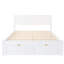 Lit plateforme double avec tiroirs sous le lit, blanc