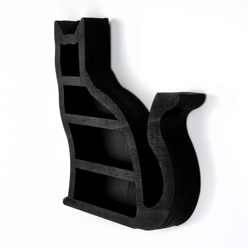 Elegant Decorative Wall Accessory | 100% Wooden, Laser-Cut Design, 14.9 x 2.4 x 14.6 Inches | Stunning Black Finish | Perfect for Home Décor & Modern Spaces, Adds Style and Sophistication to Any Room