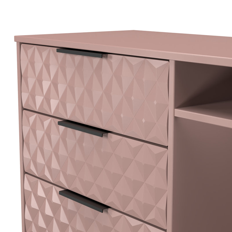 Tarkio 3 Drawer TV Unit, Pink