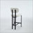 26 Upholstered Fabric Barstool - Black Metal Legs-287971088