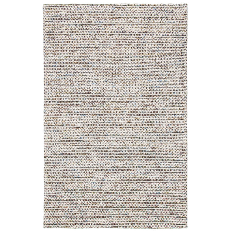 Tapis tissé à plat à la main Elle en ivoire / multicolore, Rectangulaire 3 pi x 5 pi