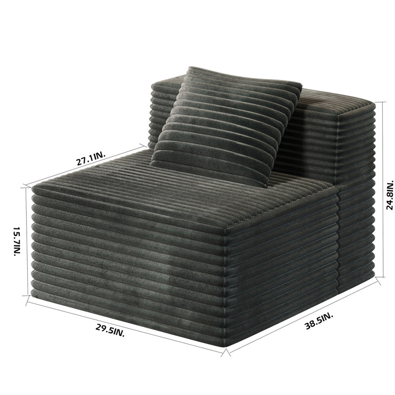 Canapé simple pour canapé modulaire modulaire, canapé en mousse viscoélastique haute densité, canapé sans os pour le salon de la chambre à coucher (canapé simple)