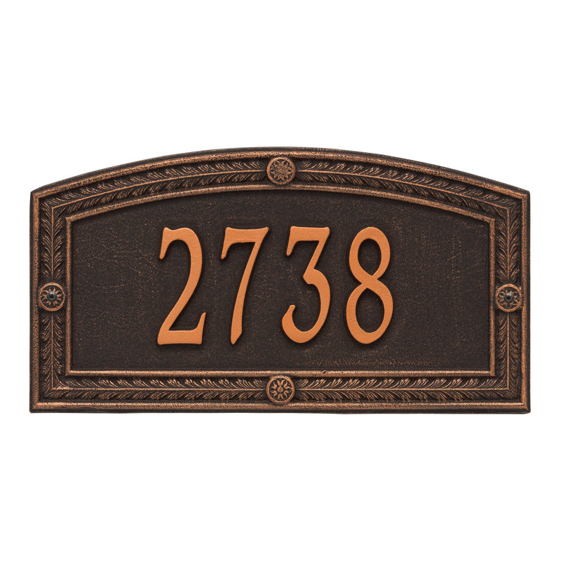 Plaque d'adresse murale standard personnalisée 1 ligne, Bronze huilé, Oui