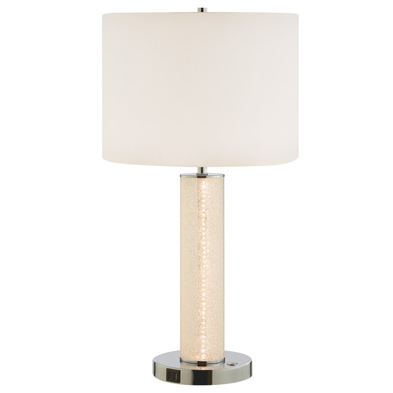 Long Ashton Acrylic USB Table Lamp, Diamond/Chrome
