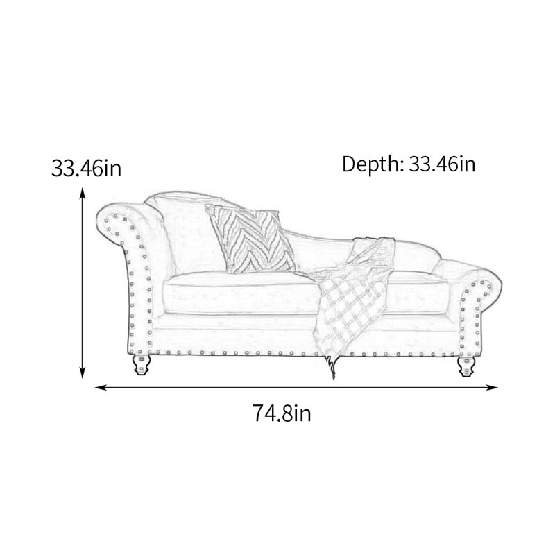 Chaise longue confortable, housse de coussin de siège amovible, Accoudoir à gauche (vu de face), Jaune