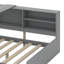 Lit plateforme en bois avec 2 tiroirs et tablettes et tête de lit avec rangement Hesson-116761378