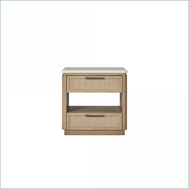 Table de chevet à 2 tiroirs avec cordon USB et tiroirs doublés