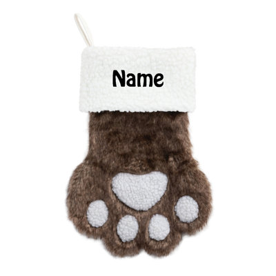 Chaussette de Noël en sherpa ivoire