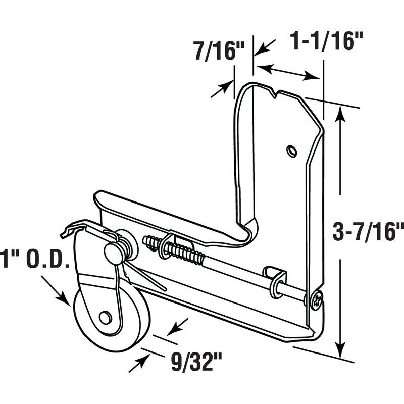 Porte-moustiquaire à roulement à billes en acier 1 po Prime-Line (paquet simple)