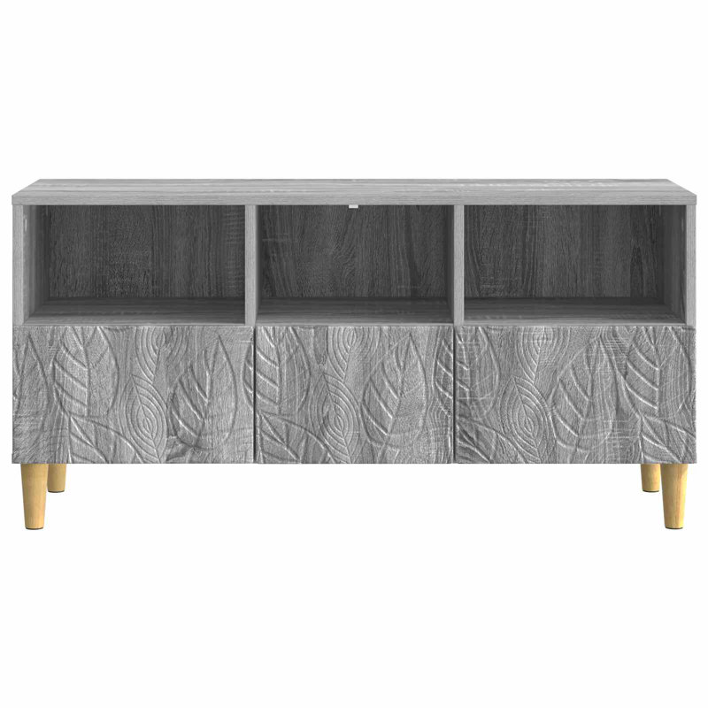 Unfinished TV Stand for TVs up to 49" with Fireplace Included, Grey Sonoma