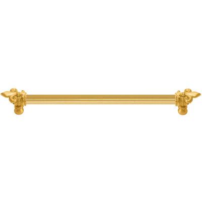 Charlemagne 12 inches c.c. with 5/8 reeded center long pull with large Fleur De Lysin Gilded Mercury