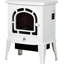 Foyer électrique 18 po, blanc, 750 W / 1 500 W, à température réglable, émulsion de flamme réaliste, protection contre la surchauffe, autoportant, effet 160-215 pieds carrés,
