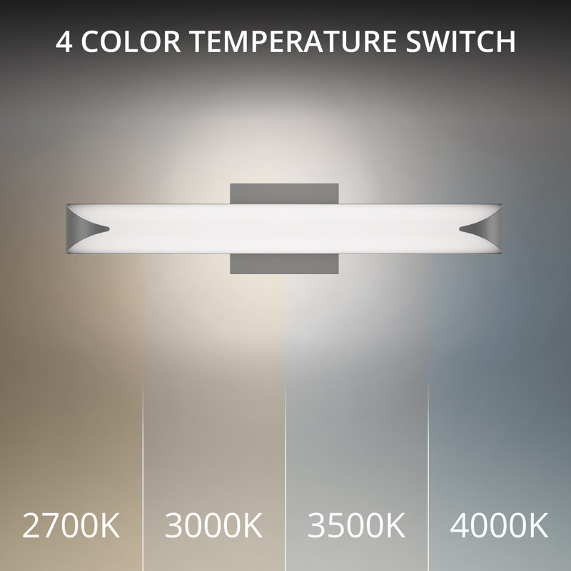 Straitaway Dimmable 24" Bath Vanity & Wall Light With Built In Color Temperature Switch from 2700K/3000K/3500K/4000K