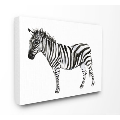 «Zebra debout noir et blanc animal», reproduction d'art