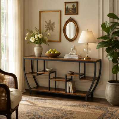 Console industrielle, canapé d'entrée 70,9 "avec tablettes