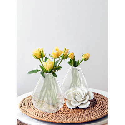  Lumadrop Clear Glass Bud Vase, Mini Vase For Single Stem Flowers, Elegant Tabletop Décor For Weddings, Events, And Home Styling, 4" Diameter & 5.5" Tall, Pack Of 24