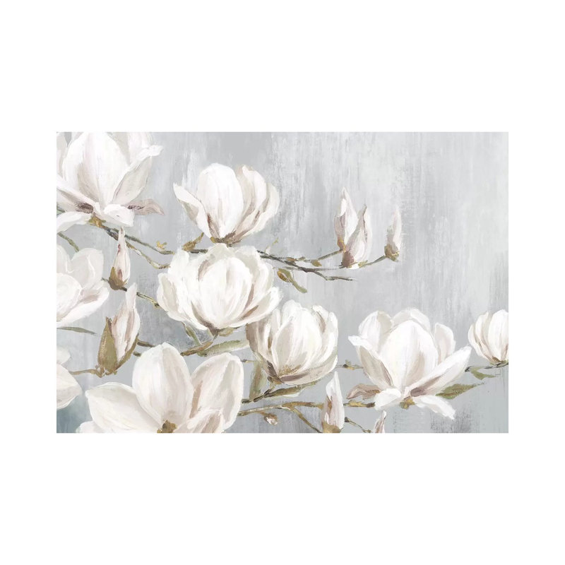 White Magnolia by Eva Watts - Wrapped Canvas Print, 101.6 cm H x 66.04 cm W x 1.91 cm D, Wrapped Canvas