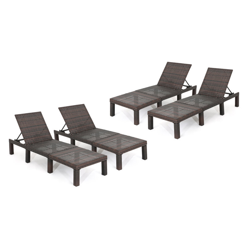 Letourneau Outdoor Wicker Chaise Lounge Set