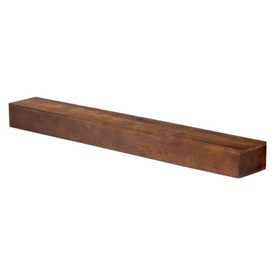Tablette de manteau de cheminée en bois massif, tablette flottante murale avec support caché, décor de maison de campagne rustique