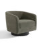 Upholstered Swivel Barrel Chair With Solid Wood Base-969865258