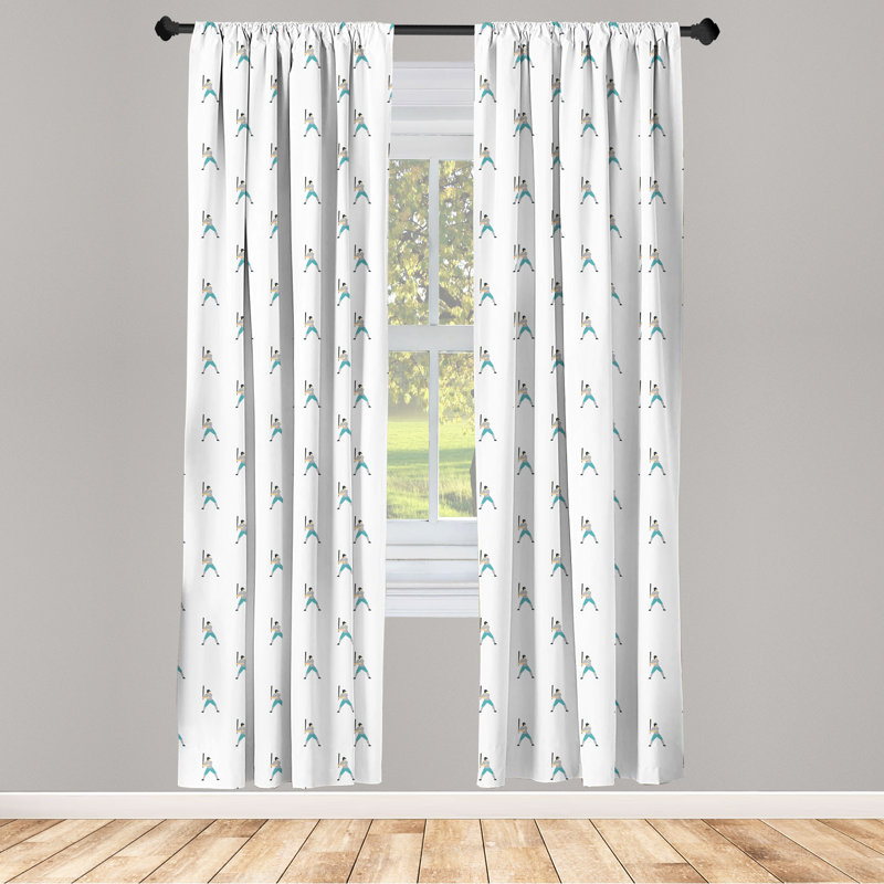 Baseball Semi-Sheer Rod Pocket Sliding Panel, 28" x 84"