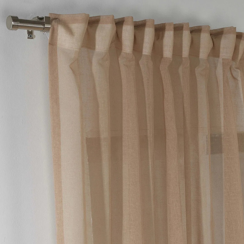 Extra Wide & Extra Long Sheer Curtain Panels, 52" W x 144" L, Brown