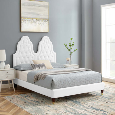 Lit plateforme en velours Alexandria