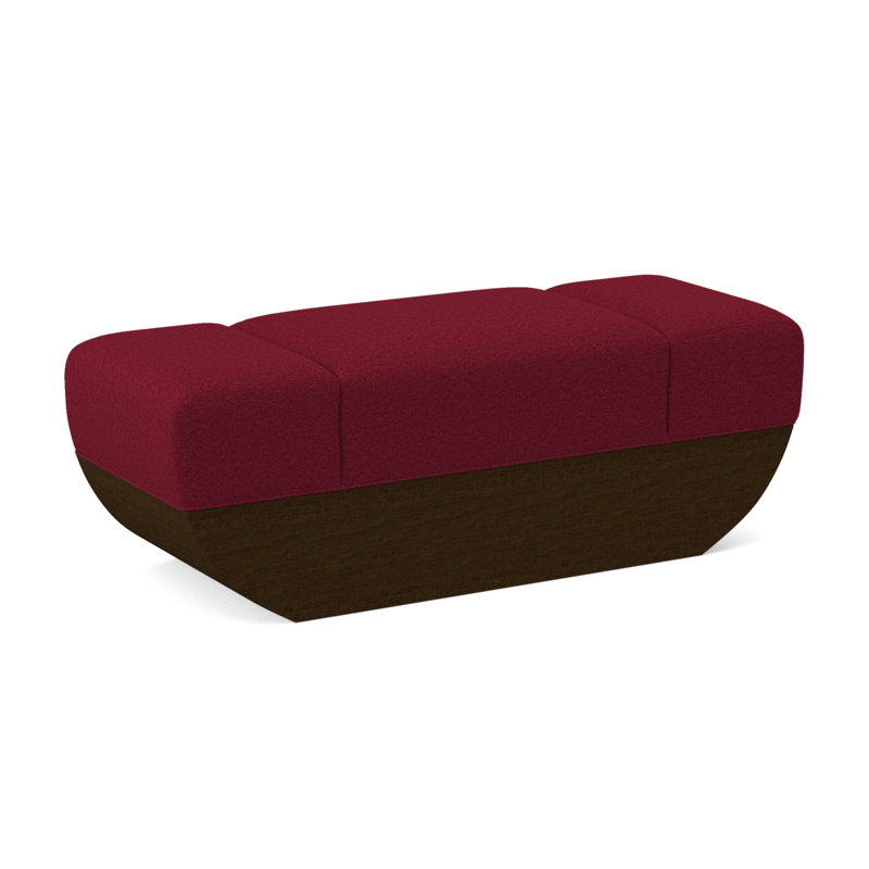 Banc rembourré Ark, Mélange de polyester rouge à lèvres Margaret, Noyer noir