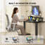 Bureau assis-debout électrique de 119 cm (47 po), réglable en hauteur, avec support pour écran, éclairage DEL RVB et multiprise intégrée, plateau en fibre de carbone, idéal pour le télétravail ou les jeux vidéo.-1722577269