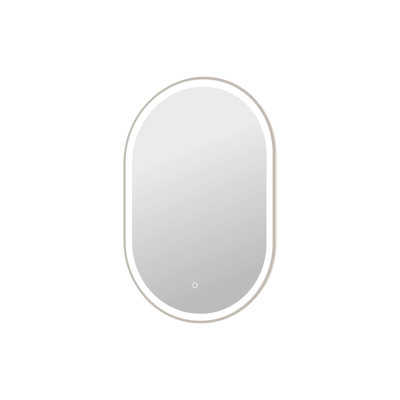 36 Inch Oval LED Front and Backlit Wall Mirror in Silver