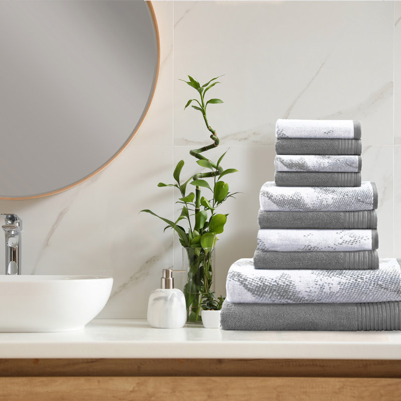 Ensemble de serviettes 100% coton à séchage rapide 500 g / m² Kreager 500 g / m², Gris, Ensemble de 10 serviettes