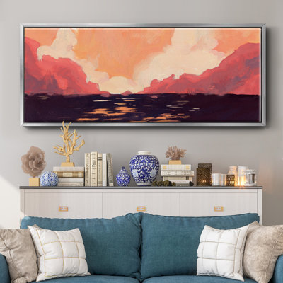 Pink Rock Coast II- Framed Canvas