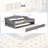 86.2" Extra-Long Upholstered Daybed with Trundle & Drawer, LED Lights-1077595341-1085435592