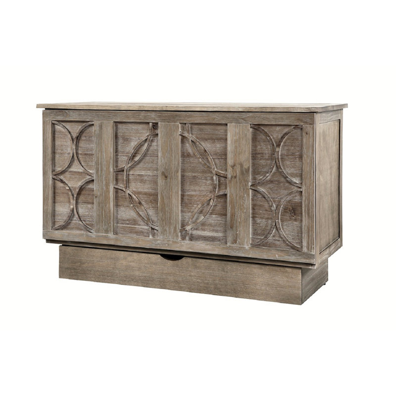 Bristol Premium Cabinet Bed With Queen Mattress And Outlets, Ash