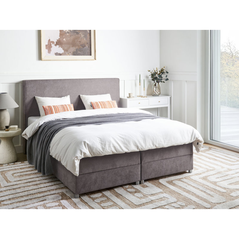 MINISTER Upholstered Bed with Mattress, European Kingsize (160 x 200 cm)