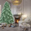 Arbre de Noël facile à assembler avec branches articulées - teinte bleu-vert, construction pe + pvc, décor des Fêtes parfait