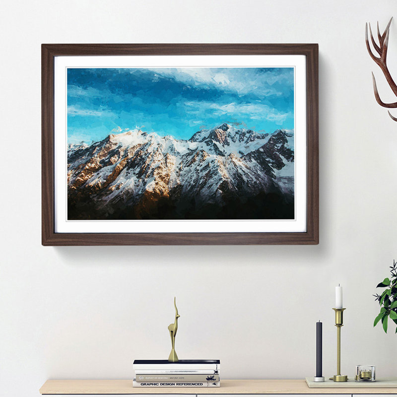 Mountains in New Zealand in Abstract - Picture Frame Graphic Art Print, Walnut Framed, 36cm H x 48cm W x 2cm D